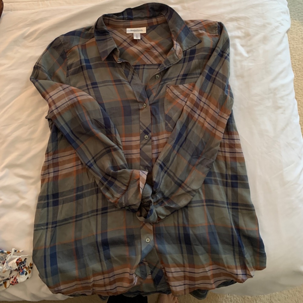 Motherhood maternity - flannel tie shirt